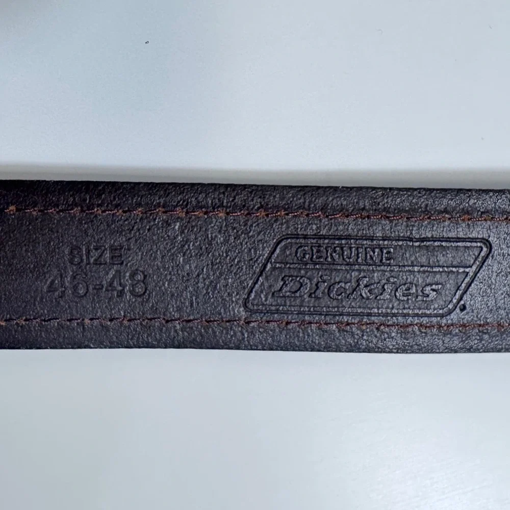 Dickies Mens Brown Leather Belt Matte Black Buckle 46-48 Gorpcore Utility Rugged